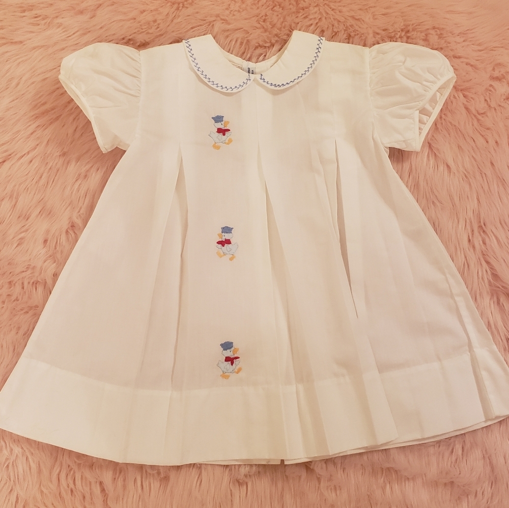 Baby Dress w/ Embroidered Ducks